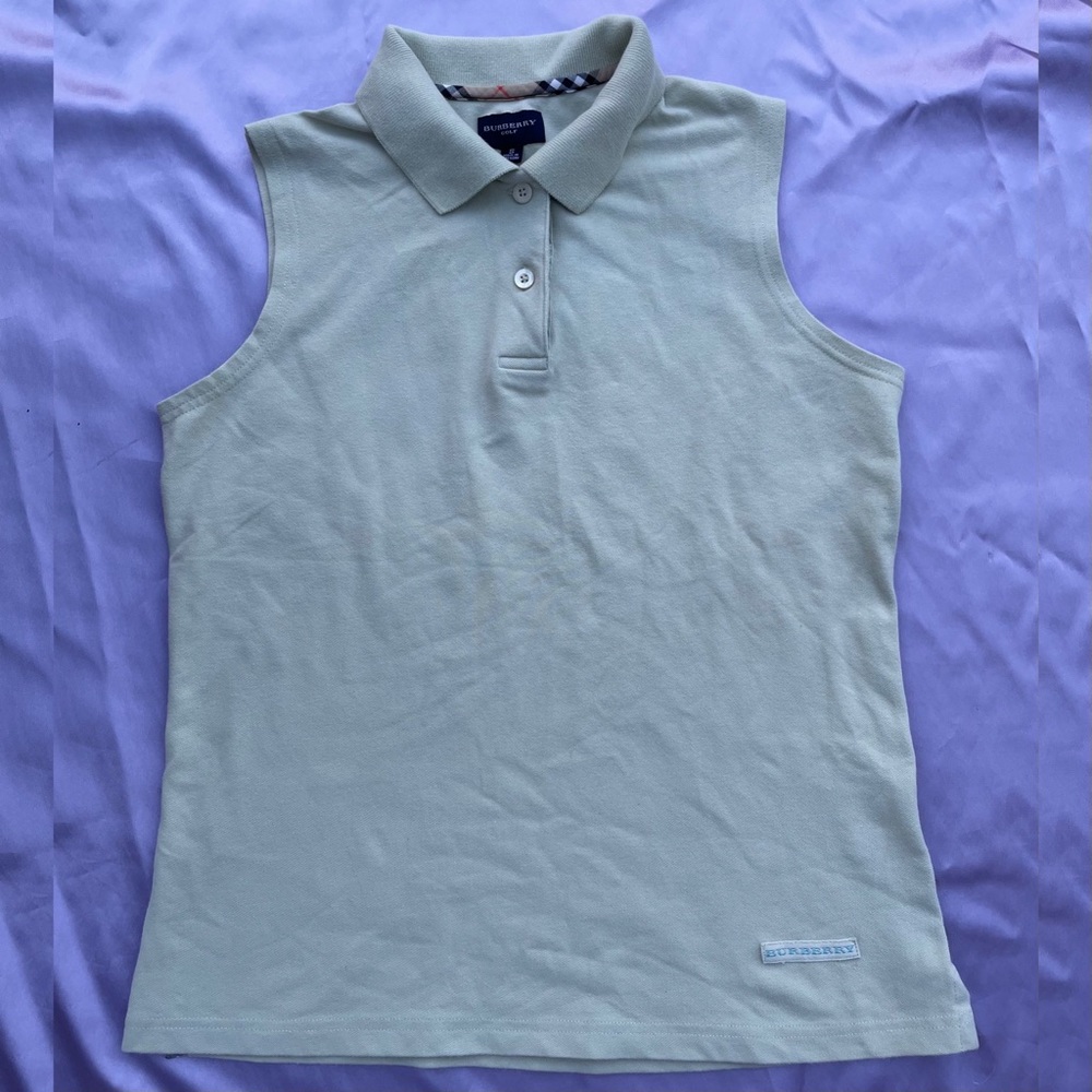 Authentic Burberry Golf Lime Green Sleeveless Shirt Size S